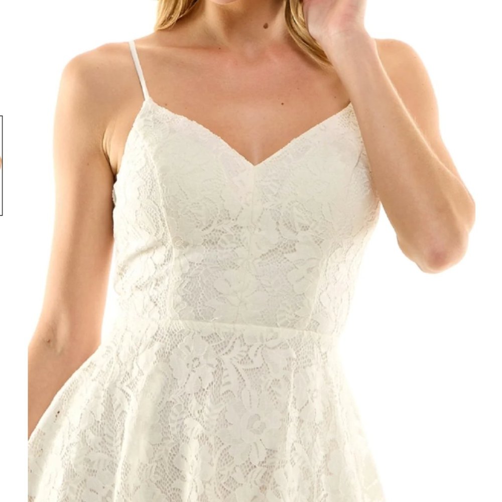 City Studio Floral White Lace Mini Dress